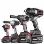 Cordless Impact wrench- 20V/380N.m/580N.m/680N.m/2 Batteries + 1 Charger + 1 Plastic Tool Box-White Tiger Series