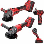 Cordless Angle Grinder – 20V 2 Batteries + 1 Charger + 1 Plastic Tool Box -Vermilion Bird Series