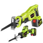 Cordless Reciprocating saw, saber saw – 20V 2 Batteries + 1 Charger + 1 Plastic Tool Kit