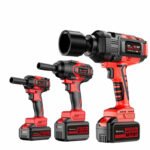 Cordless Impact wrench- 20V/380N.m/580N.m/680N.m/2 Batteries + 1 Charger + 1 Plastic Tool Box -Vermilion Bird Series,