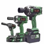 Cordless Impact wrench- 20V/380N.m/580N.m/680N.m/ 2 Batteries + 1 Charger + 1 Plastic Tool Box -Black Tortoise Series
