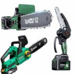 Cordless chainsaw 6inch 8inch 12inch – 20V 2 Batteries + 1 Charger + 1 Plastic Tool Kit -Black Tortoise Series
