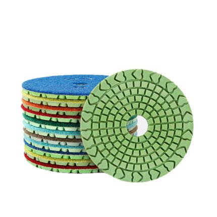 4-inch wet polishing pads for marble and granite, grit sizes (50#-3000#).