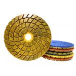 4-inch Sharp type wet polishing pads for marble and granite, grit sizes (50#-3000#).