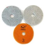 4-inch wet polishing pads for marble and granite, grit sizes (Quick 3-Step Sharp Type).