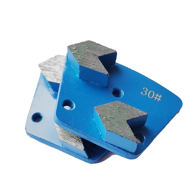 1 Diamond Flooring Fan-Shaped Grinding Blocks, 3 Holes, 2 Teeth, Arrow Shape, for Concrete Grinding and Polishing(16#-120#) - 图片 1