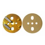 Round diamond flooring grinding blocks, 3 holes, 2 teeth, square shape, for concrete grinding and polishing（16#-120#）