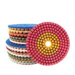 4-inch wet polishing pads for marble and granite, grit sizes (50#-3000#).