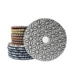 4-inch wet polishing pads for marble and granite, grit sizes (50#-3000#).