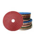 4-inch wet polishing pads for marble and granite, grit sizes (50#-3000#).