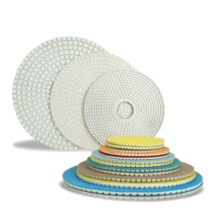 12-inch polishing pads, wet polishing, marble and granite grinding pads, mesh size (50#-3000#).