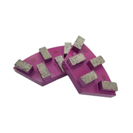 Diamond flooring fan-shaped grinding blocks, 2 holes, 5 teeth, square shape, for concrete grinding and polishing (16#-120#).