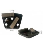 Diamond Flooring Fan-Shaped Grinding Blocks, 3-Hole, 2-Tooth Square, for Concrete Grinding and Polishing