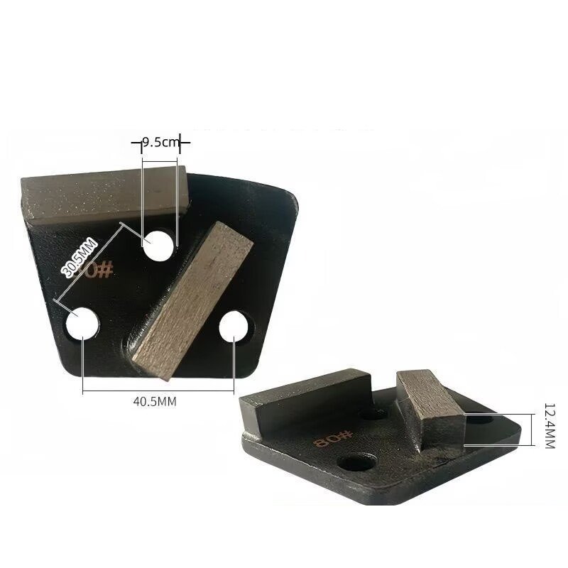 3 Diamond Flooring Fan-Shaped Grinding Blocks, 3-Hole, 2-Tooth Square, for Concrete Grinding and Polishing - 图片 1