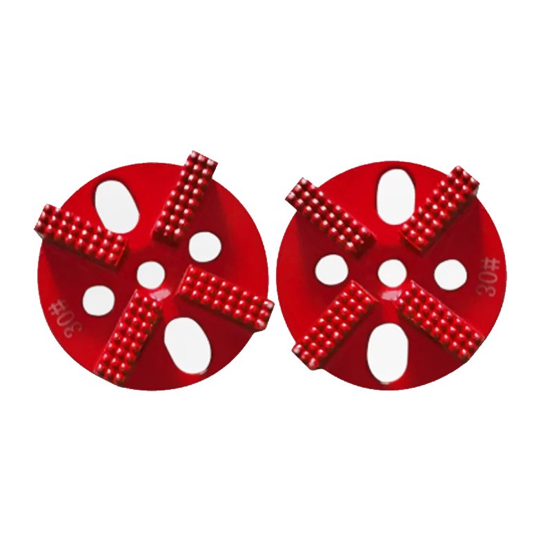 3 Diamond Flooring Round Grinding Blocks, 5 Holes, 4 Teeth, Square Shape, for Concrete Grinding and Polishing - 图片 1