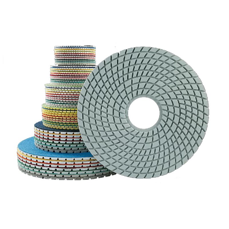 4 8-inch polishing pads, wet polishing, marble and granite grinding pads, mesh size (50#-3000#). - 图片 1