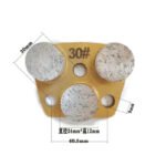 Diamond flooring grinding blocks, 3-hole, 3-tooth cylindrical, for concrete grinding and polishing.（16#-100#） - 图片 3