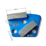 Diamond Flooring Fan-Shaped Grinding Blocks, 3-Hole, 2-Tooth Square, for Concrete Grinding and Polishing - 图片 2