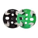 4-inch round diamond metal grinding pad with four holes and arrow teeth (1 piece)