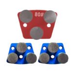 Diamond flooring grinding blocks, 3-hole, 3-tooth cylindrical, for concrete grinding and polishing.（16#-100#）