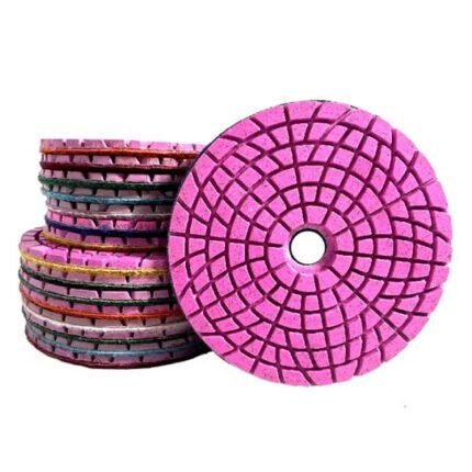 4-inch wet polishing pads for marble and granite, grit sizes (50#-3000#).